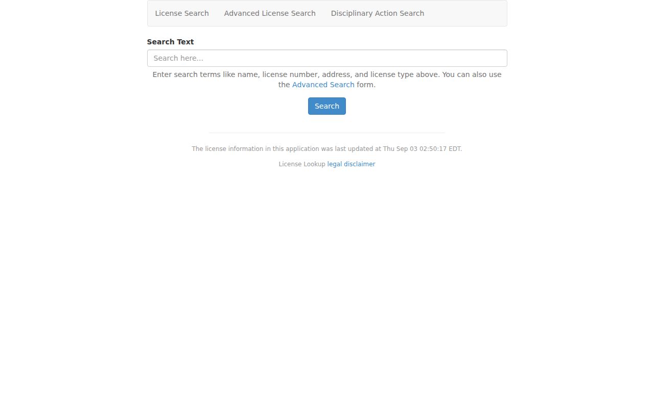 South Riding resident lookup reference for Virginia DPOR License Lookup