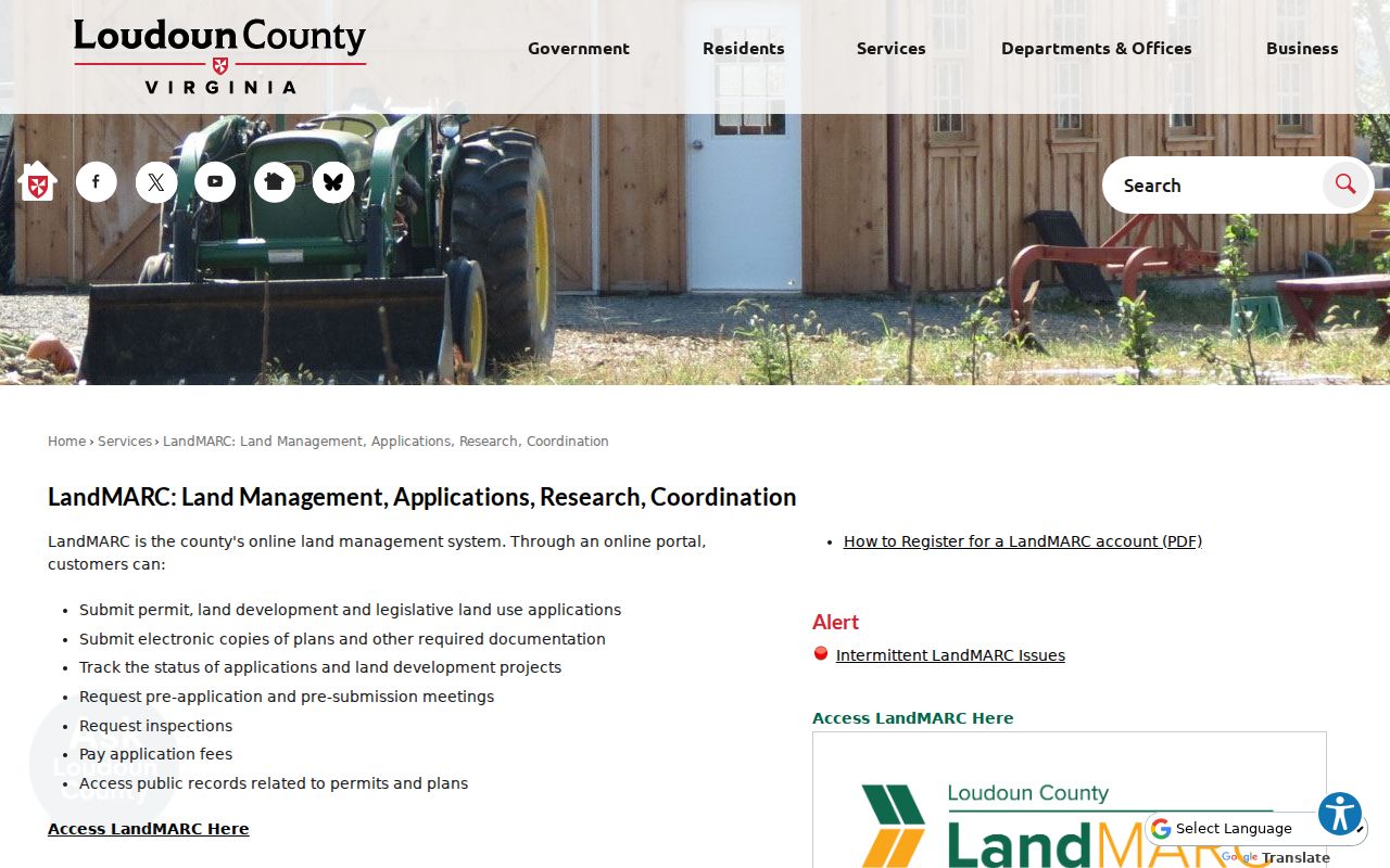 Loudoun LandMARC South Riding street directory permit search